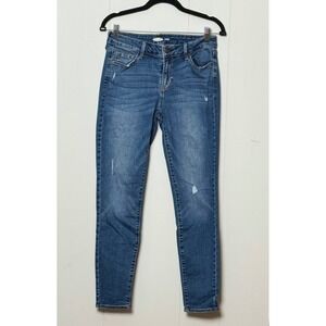 Old Navy Women's Rockstar Super Skinny Jeans Medium Wash Distressed Denim Size 6